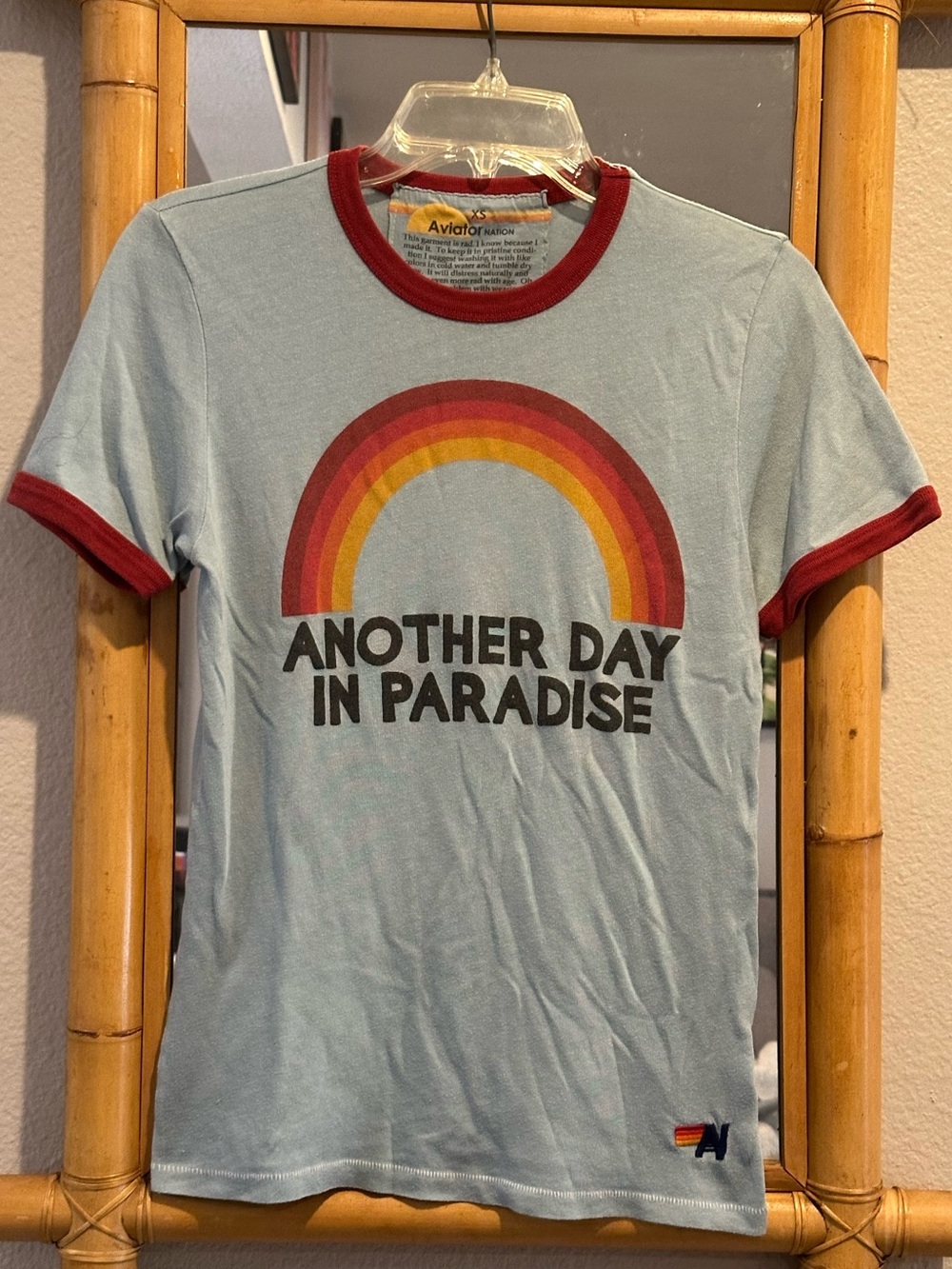 Aviator nation / rare “another day in paradise” ringer tee in GUC! - Picture 14 of 14